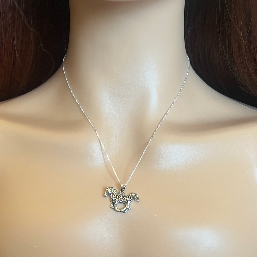 Silver Horse Pendant Necklace